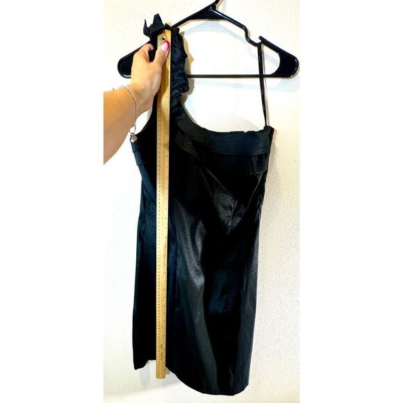 NWOT SNAP Elegant Ruched One Shoulder Black Formal Dress Women's Large - Picture 7 of 10